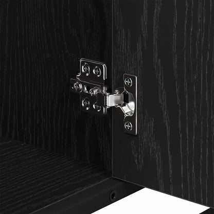 Bathroom Furniture Set 3 pcs Black Oak Engineered Wood