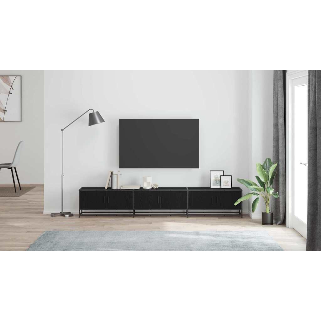TV Units 2 pcs Black Oak 240 x 35 x 41 cm Engineered wood