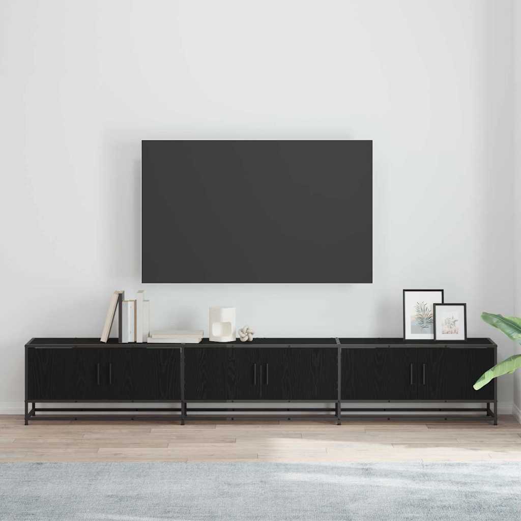 TV Units 240 x 35 x 41 cm Black Oak Engineered wood