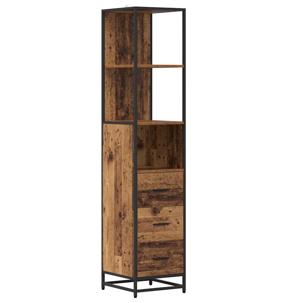 Bathroom Furniture Set with Door 4 pcs Old Wood Engineered Wood