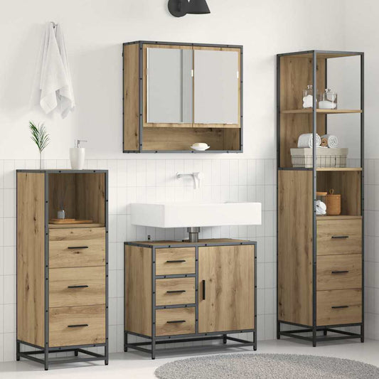 Bathroom Furniture Set 4 pcs Artisan Oak Engineered Wood