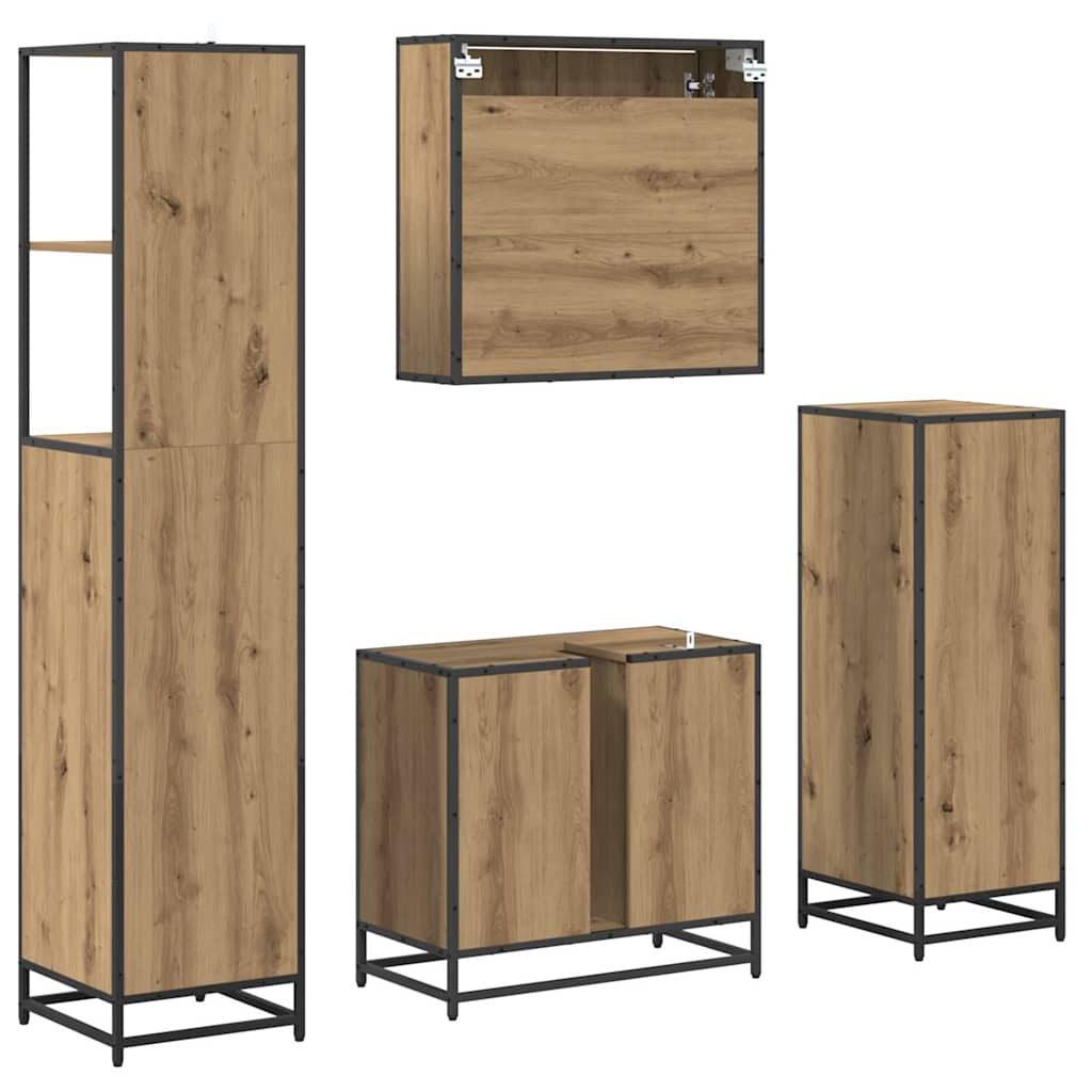 Bathroom Furniture Set 4 pcs Artisan Oak Engineered Wood