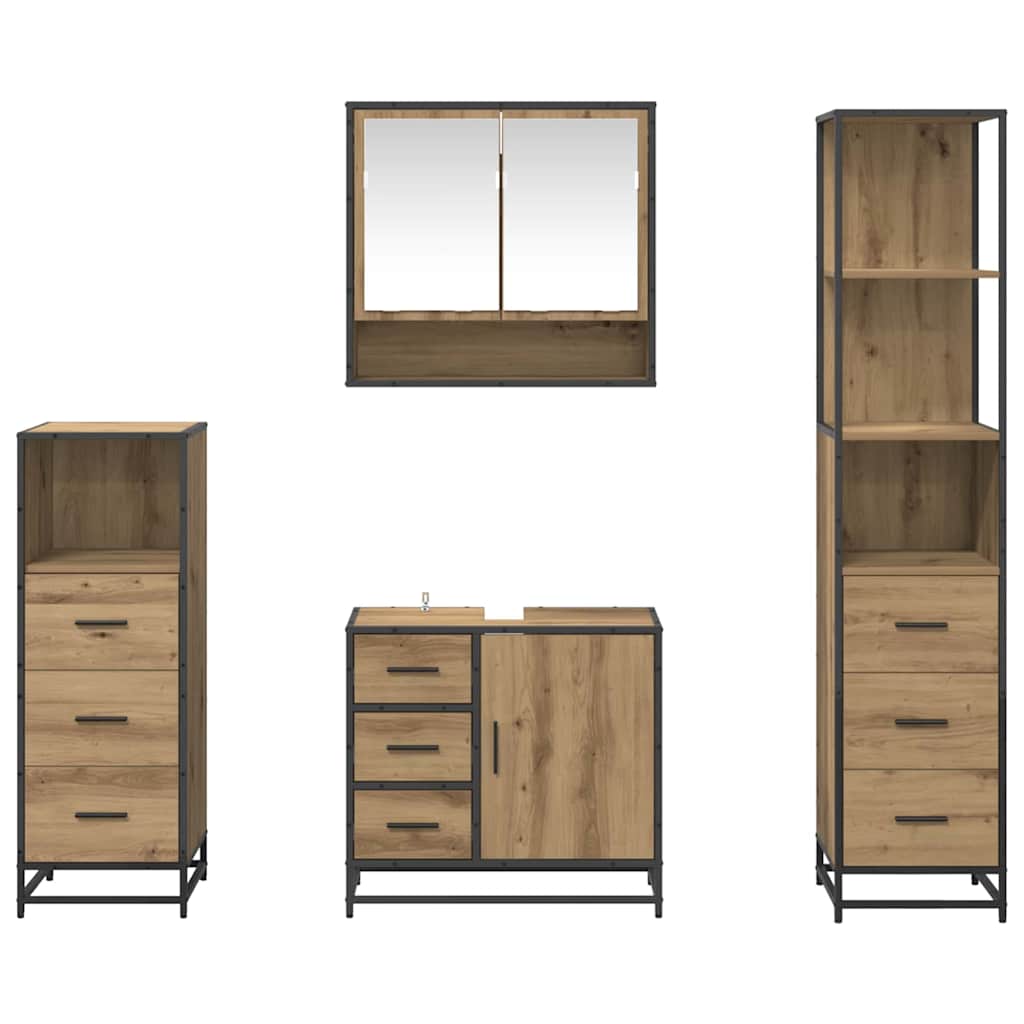 Bathroom Furniture Set 4 pcs Artisan Oak Engineered Wood