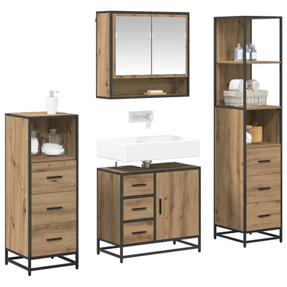 Bathroom Furniture Set 4 pcs Artisan Oak Engineered Wood