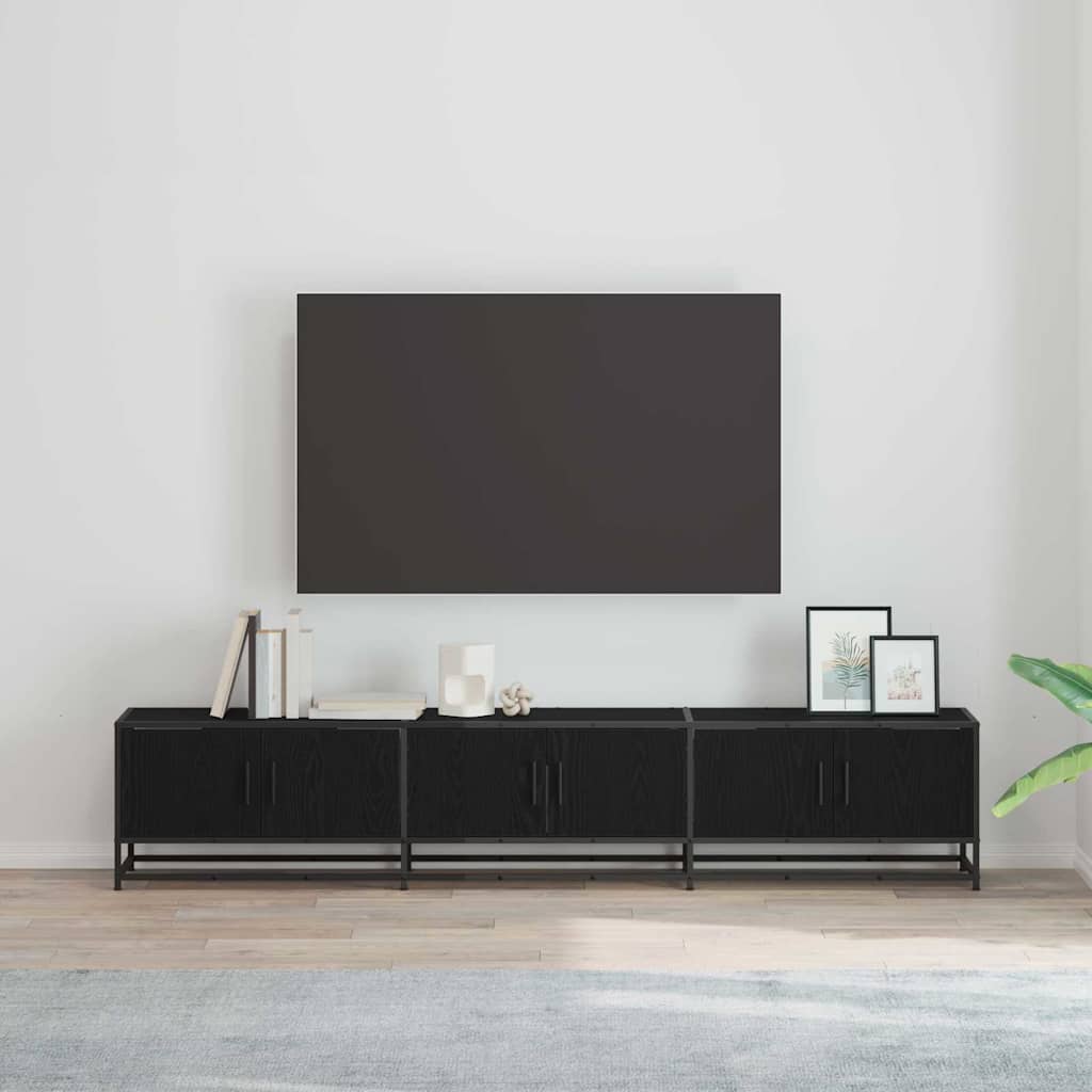 TV Units 2 pcs Black Oak 210 x 35 x 41 cm Engineered wood