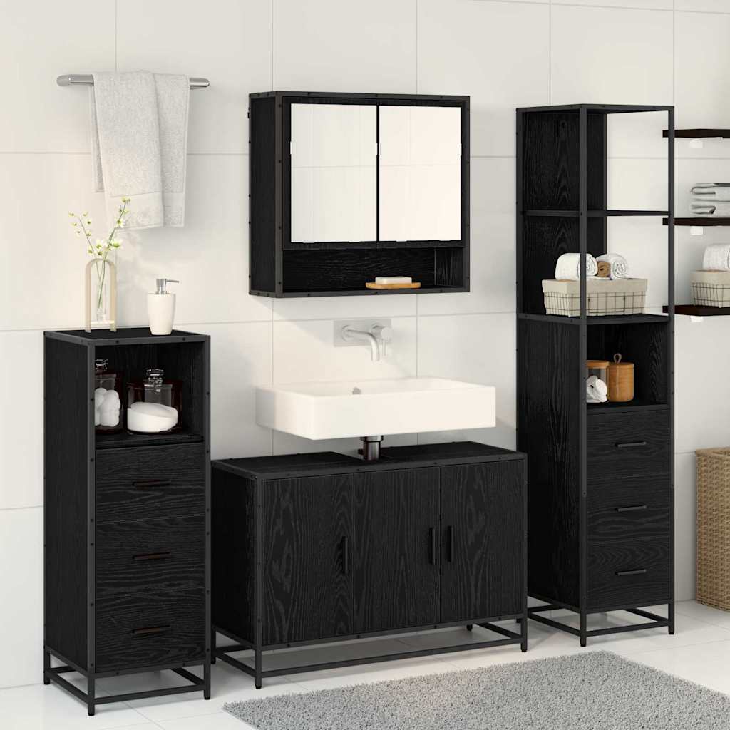 Bathroom Furniture Set 3 pcs Artisan Oak Engineered Wood