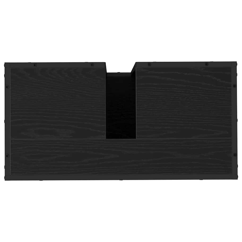 Bathroom Furniture Set 3 pcs Black Oak Engineered Wood