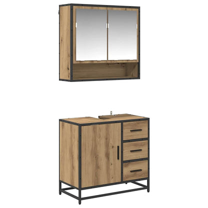 Bathroom Furniture Set 2 pcs Artisan Oak Engineered Wood