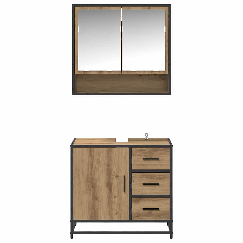 Bathroom Furniture Set 2 pcs Artisan Oak Engineered Wood