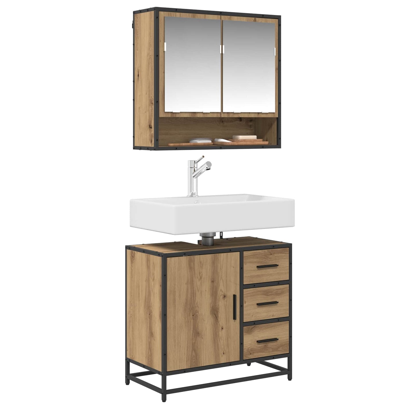 Bathroom Furniture Set 2 pcs Artisan Oak Engineered Wood