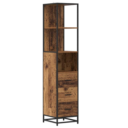 Bathroom Furniture Set with Door 3 pcs Old Wood Engineered Wood