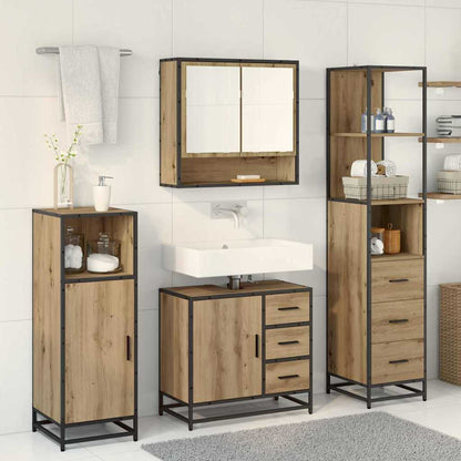 Bathroom Furniture Set 3 pcs Artisan Oak Engineered Wood