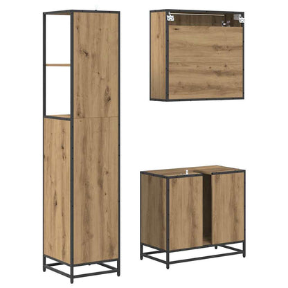 Bathroom Furniture Set 3 pcs Artisan Oak Engineered Wood