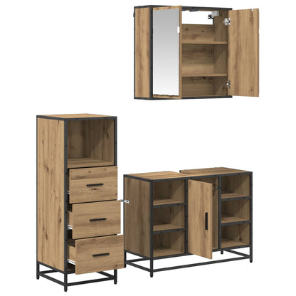 Bathroom Furniture Set 3 pcs Artisan Oak Engineered Wood