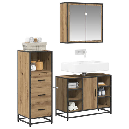 Bathroom Furniture Set 3 pcs Artisan Oak Engineered Wood