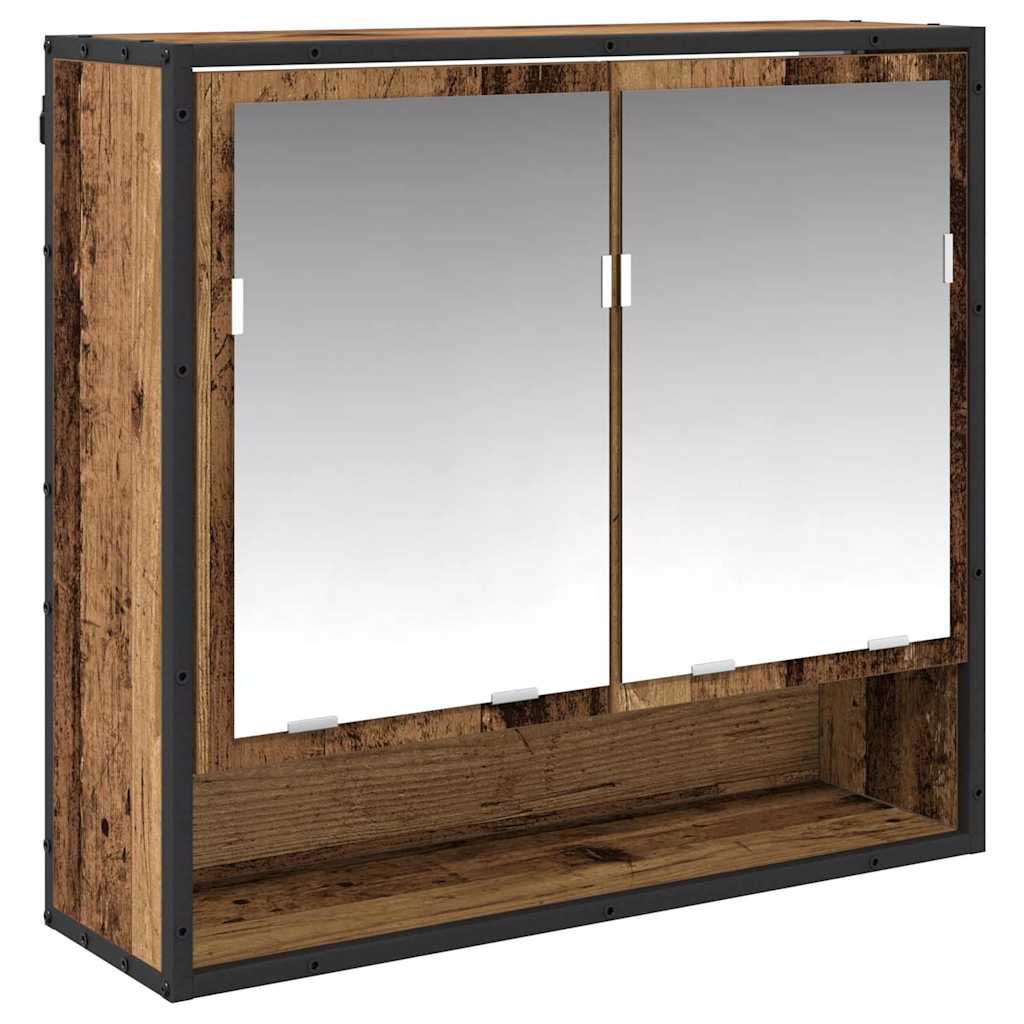Bathroom Furniture Set with Door 2 pcs Old Wood Engineered Wood