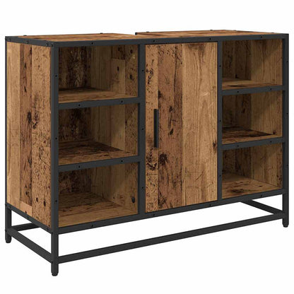 Bathroom Furniture Set with Door 2 pcs Old Wood Engineered Wood