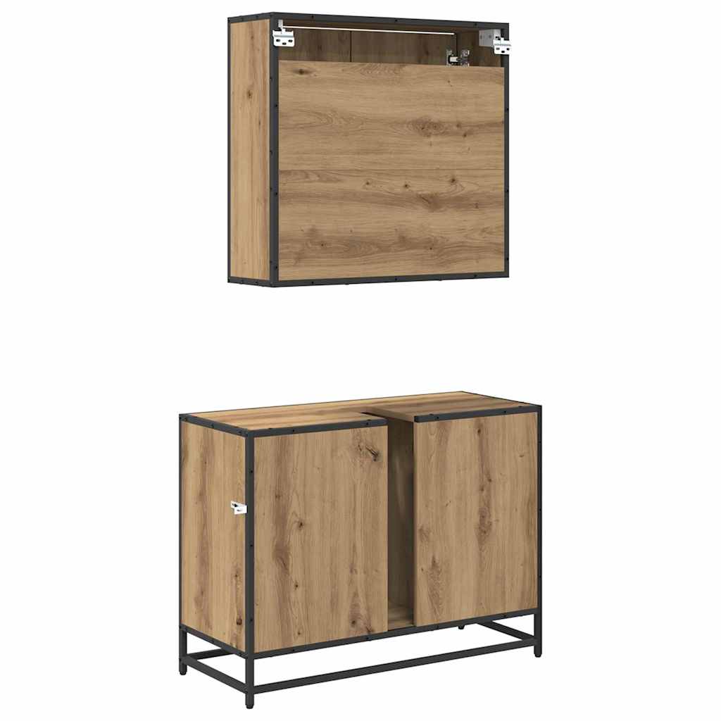 Bathroom Furniture Set 2 pcs Artisan Oak Engineered Wood