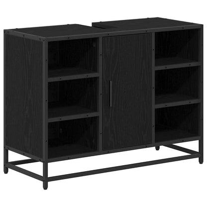 Bathroom Furniture Set 4 pcs Black Oak Engineered Wood