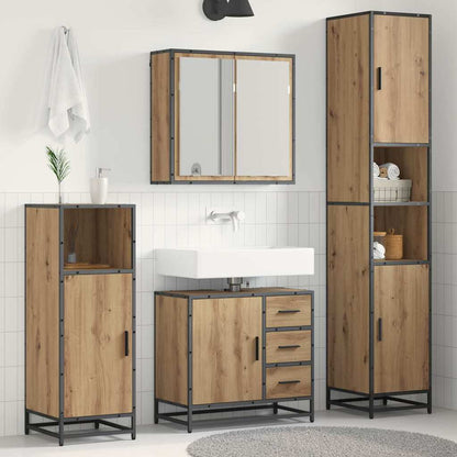 Bathroom Furniture Set 3 pcs Artisan Oak Engineered Wood