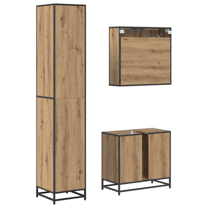 Bathroom Furniture Set 3 pcs Artisan Oak Engineered Wood