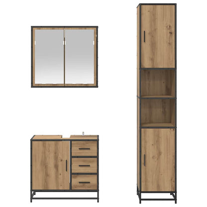 Bathroom Furniture Set 3 pcs Artisan Oak Engineered Wood
