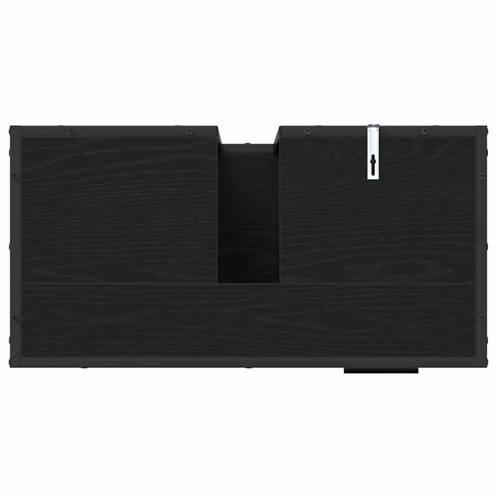 Bathroom Furniture Set 3 pcs Black Oak Engineered Wood