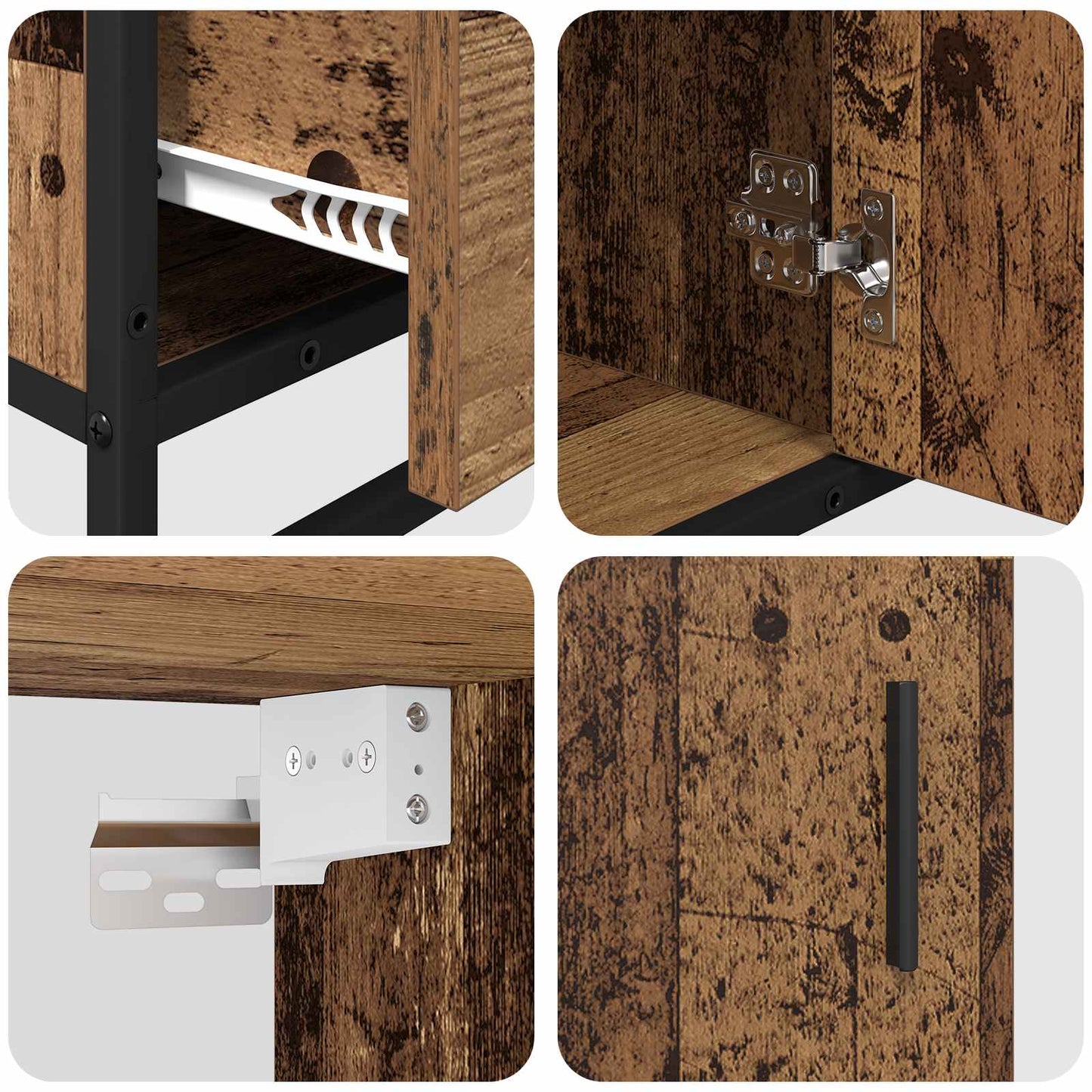 Bathroom Furniture Set with Door 3 pcs Old Wood Engineered Wood