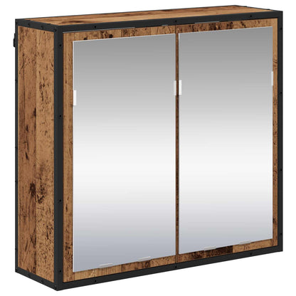 Bathroom Furniture Set with Door 3 pcs Old Wood Engineered Wood