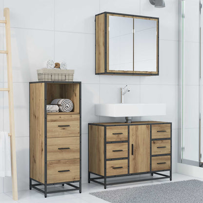 Bathroom Furniture Set 3 pcs Artisan Oak Engineered Wood