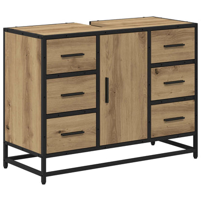 Bathroom Furniture Set 3 pcs Artisan Oak Engineered Wood