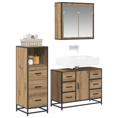 Bathroom Furniture Set 3 pcs Artisan Oak Engineered Wood