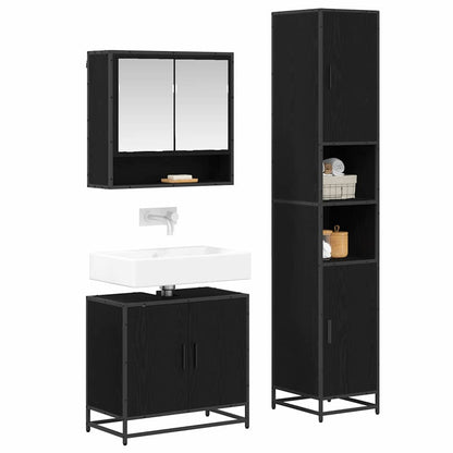 Bathroom Furniture Set 3 pcs Artisan Oak Engineered Wood
