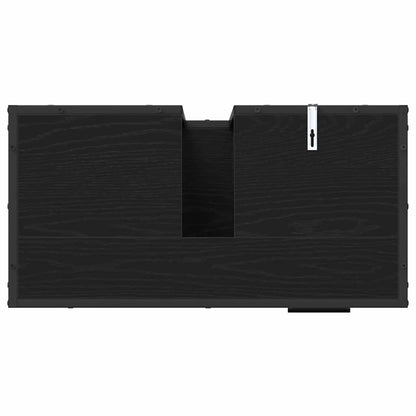 Bathroom Furniture Set 3 pcs Black Oak Engineered Wood