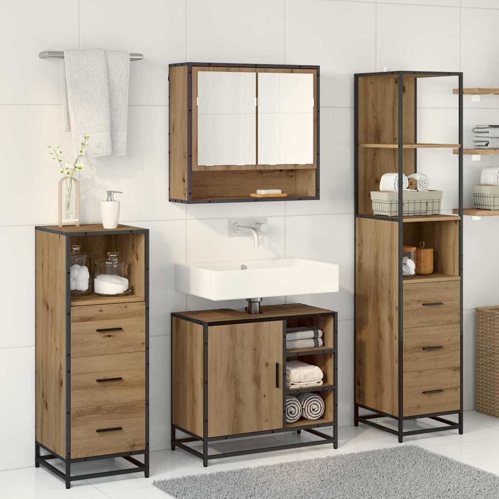 Bathroom Furniture Set 4 pcs Artisan Oak Engineered Wood