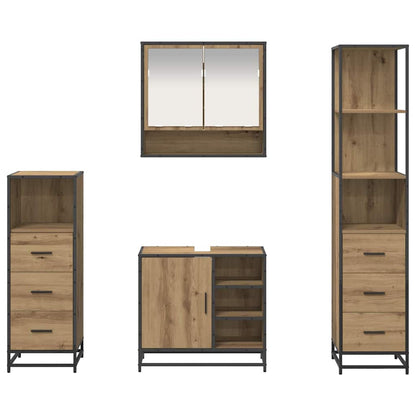 Bathroom Furniture Set 4 pcs Artisan Oak Engineered Wood