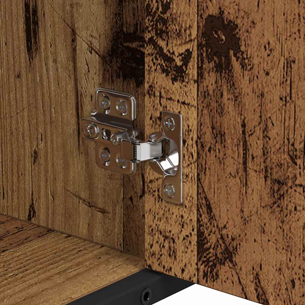 Bathroom Furniture Set with Door 3 pcs Old Wood Engineered Wood