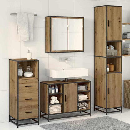 Bathroom Furniture Set 3 pcs Artisan Oak Engineered Wood