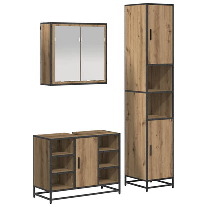 Bathroom Furniture Set 3 pcs Artisan Oak Engineered Wood
