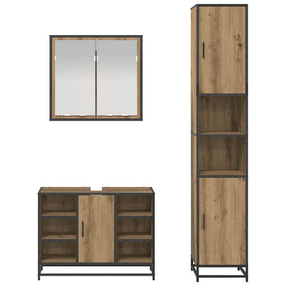 Bathroom Furniture Set 3 pcs Artisan Oak Engineered Wood