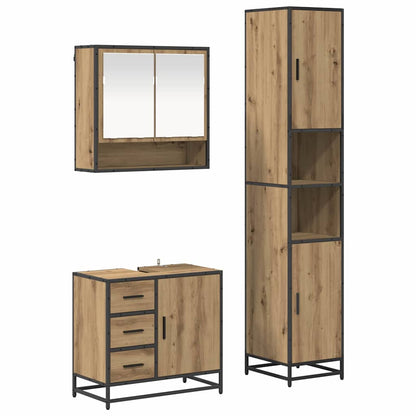 Bathroom Furniture Set 3 pcs Artisan Oak Engineered Wood