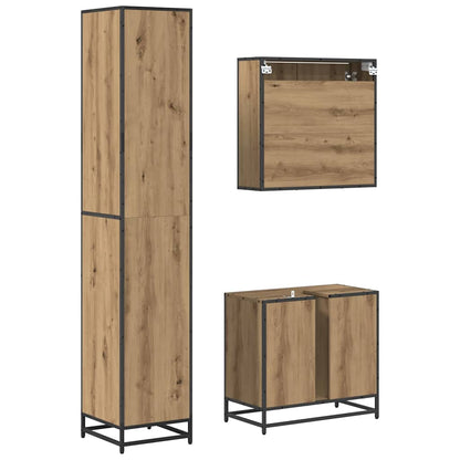 Bathroom Furniture Set 3 pcs Artisan Oak Engineered Wood