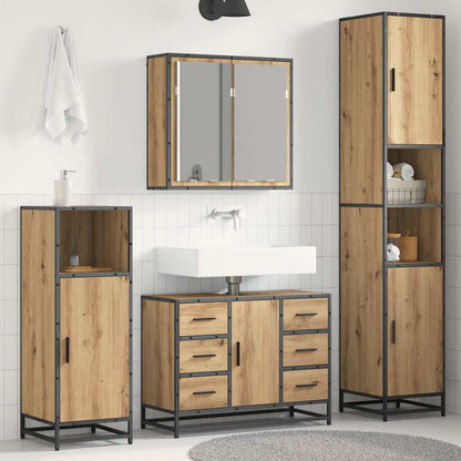 Bathroom Furniture Set 3 pcs Artisan Oak Engineered Wood