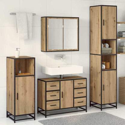 Bathroom Furniture Set 3 pcs Artisan Oak Engineered Wood