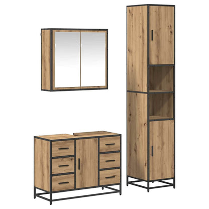 Bathroom Furniture Set 3 pcs Artisan Oak Engineered Wood
