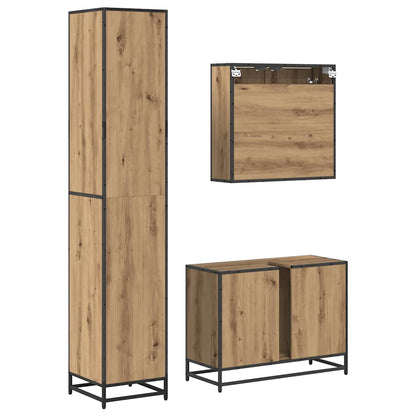 Bathroom Furniture Set 3 pcs Artisan Oak Engineered Wood