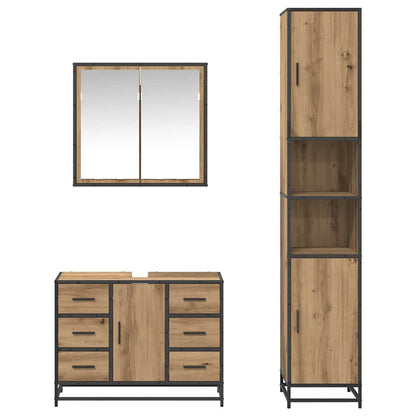 Bathroom Furniture Set 3 pcs Artisan Oak Engineered Wood