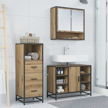 Bathroom Furniture Set 3 pcs Artisan Oak Engineered Wood