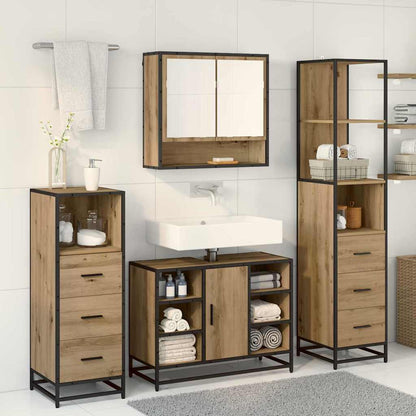 Bathroom Furniture Set 3 pcs Artisan Oak Engineered Wood