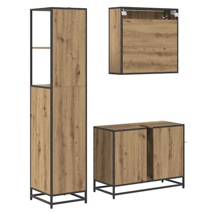 Bathroom Furniture Set 3 pcs Artisan Oak Engineered Wood